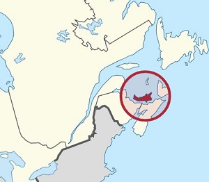 Pozice Ostrovu prince Edwarda v rámci Kanady