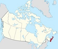 Mapa provincie Nova Scotia v rámci Kanady